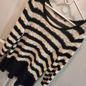 Anthropologie Layered Knitted Striped Sweater